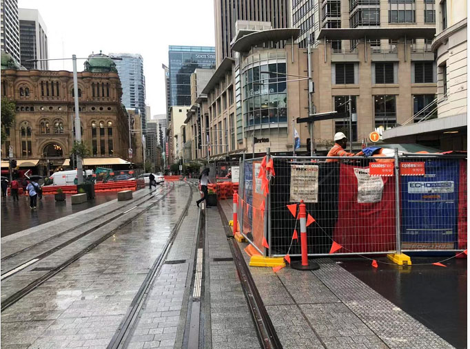 Sydney Light rail construction, George Street Sydney