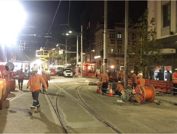 Sydney Light rail construction, Elizabeth Street Sydney