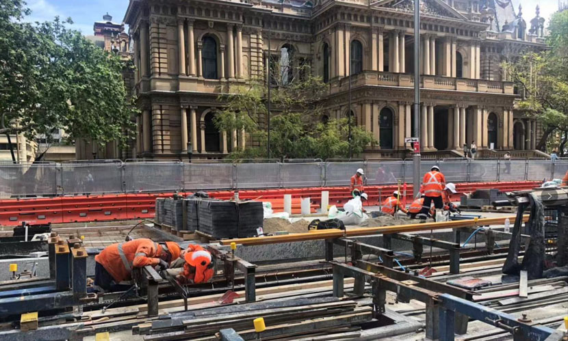 Sydney Light rail construction, George Street Sydney